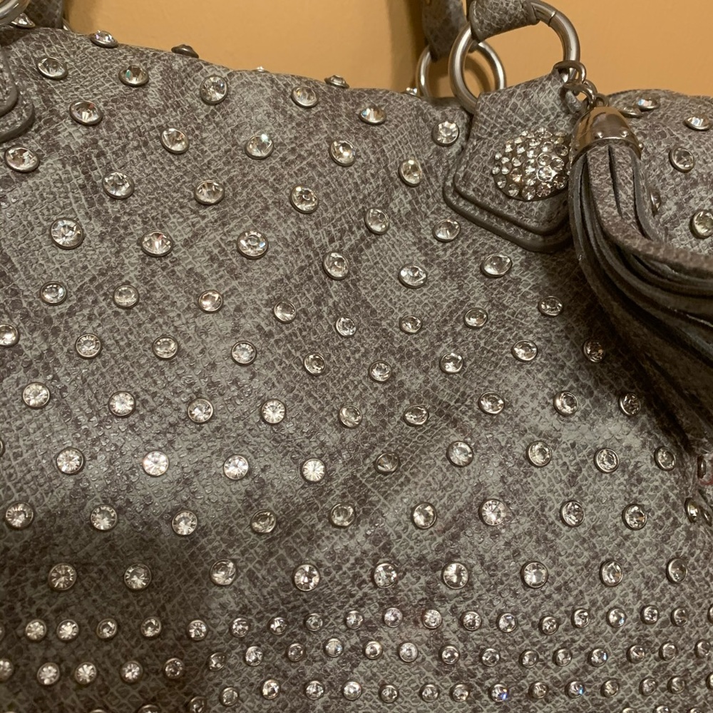 Rhinestone/Python Handbag - image 3